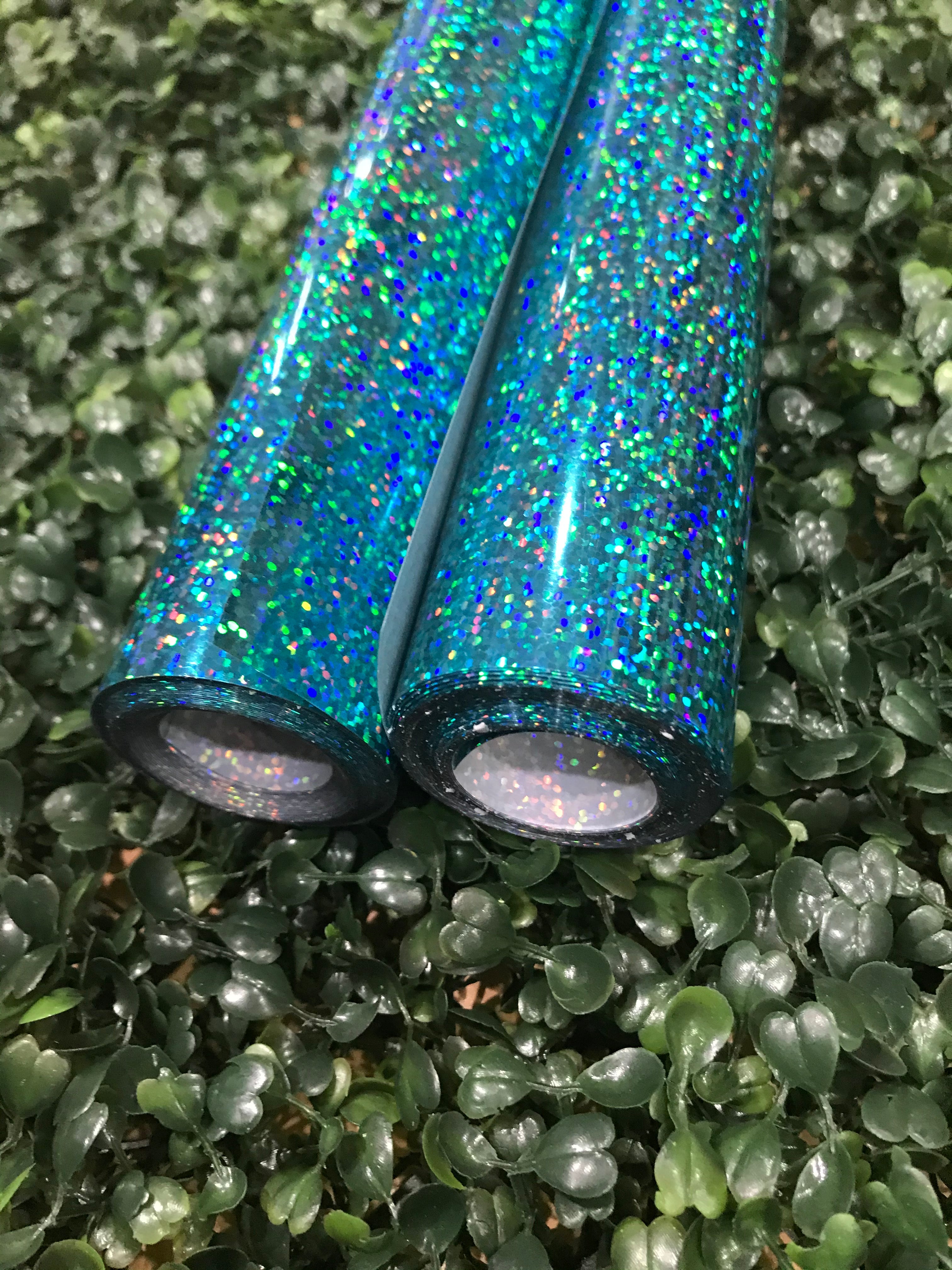 Aqua Blue Holographic Heat Transfer Vinyl (HOVHG-10)